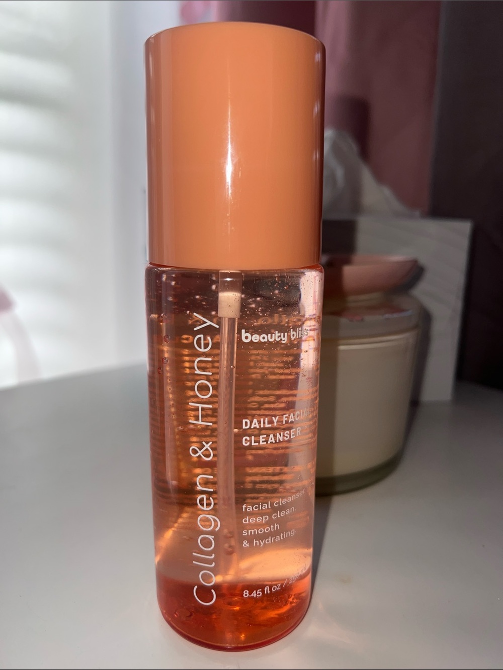BeautyBliss Collagen & Honey Daily Facial Cleanser - Peach/Coral